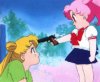 Chibi Usa aims a Gun at Serena!